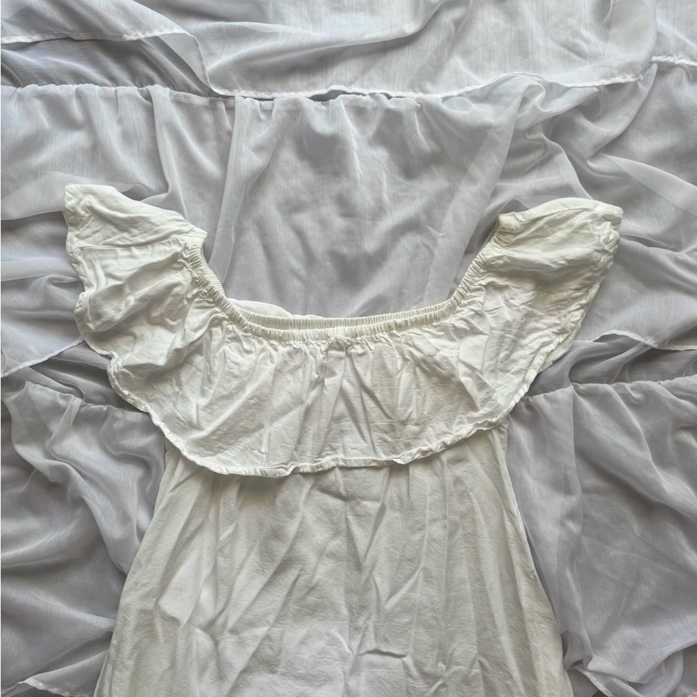 Topshop Off the Shoulder Ruffle Dress - Picture 2 of 6